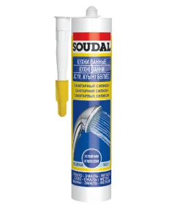 Герметик силиконовый санитарный Soudal белый 280мл (000020000000020001)