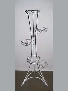 Кованая подставка FlowerStand Башня №5 белая