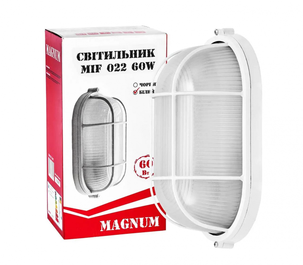 Світильник настінний Magnum MIF 022 NEW 60W E27 білий (90016368)