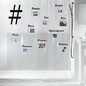 Шторка для ванної Spirella Hashtag peva чорна 180х200см (10.20150)