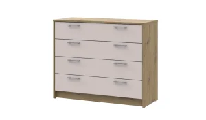 Фото комод doros ронди дуб артизан/кашемир 4 ящика 100х40х82 (41516187)
