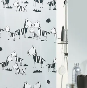 Шторка для ванної Spirella Zebi Pvc чорна 180x200см (10.40502)