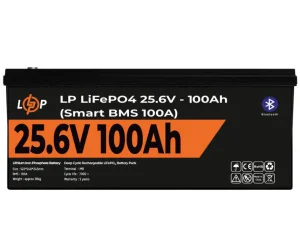 Акумулятор LogicPower LP LiFePO4 24V 25,6V 100Ah 2560Wh Smart BMS 100А (20200)