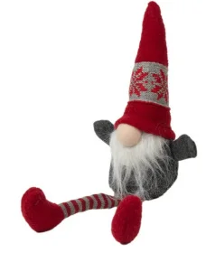 Фото фигурка новогодняя jumi гном текстильный серо-красный 35см (5900410951372_1)