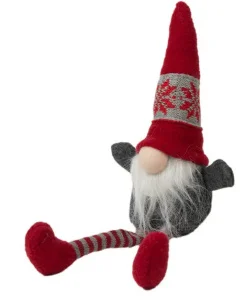 Фото фигурка новогодняя jumi гном текстильный серо-красный 35см (5900410951372_1)