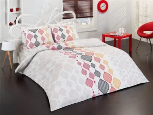Комплект постільної білизни Majoli ранфорс Fiola v3 Kirmizi 200x220см (BT_01007869)