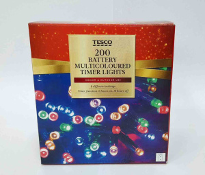 Фото гирлянда на батарейках tesco 200led разноцветная