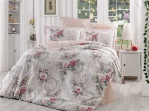 Комплект постільної білизни HOBBY Flannel Clementina світло-рожевий 200x220см євро (40165_2,0)