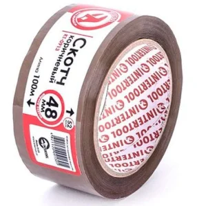 Скотч Intertool 48ммх100м 52мкм коричневий (KT-0913)