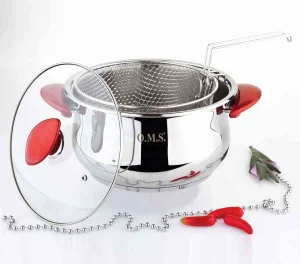 Каструля-фритюрниця O.M.S. 24см 6,4л 3 предмети (OMS 4007-24-6,4л-Red)