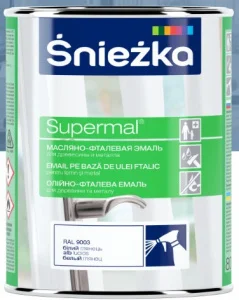 Эмаль масляно-фталевая Sniezka Supermal матовая белая 0,8л