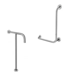 Поручень подвійний для унітаза Qtap Freedom 550х700, 575х575 Chrome QT2291LTW