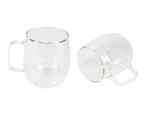 Набір скляних чашок Bergner Coffee & tea lovers 400мл 2 предмети (BG-20116-MM)