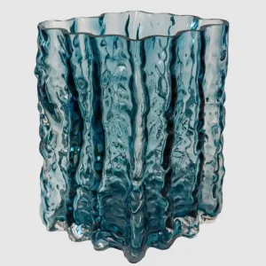 Фото ваза стеклянная vittora vt-v-0003 сапфир синяя 20,5см (148153)