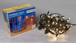 Фото гирлянда наружная delux icicle 75led 2x0,7м ip44 теплый белый (90020898)