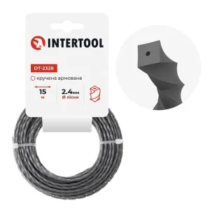 Лiска для тримера Intertool квадрат кручена армована 2,4ммх15м (DT-2328)