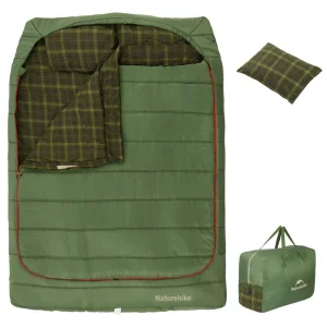 Спальный мешок двухместный с подушками Naturehike CNK2350WS019 зеленый (6975641882411)