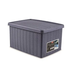 Ємність для зберігання Stefanplast Elegance з кришкою блакитна 39х29х21см 15л (29994)