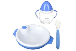 Фото набор для кормления nuvita 6мес+ 3эл голубой (nv1491blue)