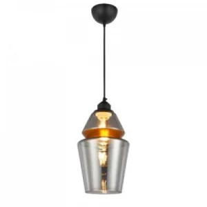 Світильник підвісний Horoz Electric SPARK-2 плафон скло 1,4м титановий+мідний (021-016-0002-010)