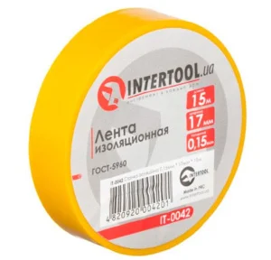 Стрічка ізоляційна Intertool жовта 17ммх15м (IT-0042)