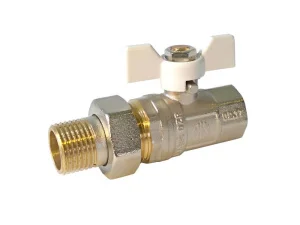 Кран-американка кульовий Asco armatura прямий 3/4" ЗВ (NP-RBS2-White)