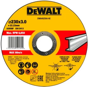 Круг відрізний по металу DeWALT HIGH PERFORMANCE 230x3x22,23мм (DWA4525IA)