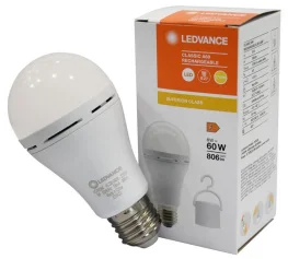 Фото светодиодная лампа ledvance rechargeable cl a60 8w 827 806lm 230v e27 (4099854102417)