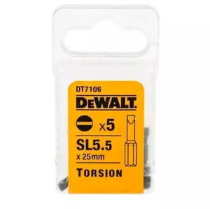 Набір біт DeWALT Slotted 5.5, 25 мм, 5 шт (DT7106)