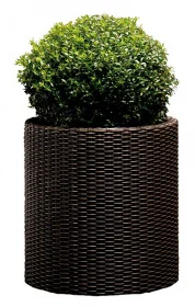 Фото плетеный цветник large cylinder planter коричневый