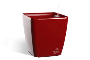 Розумний вазон Plastkon Quadrato 7,8 л Flower Lover червоний