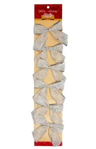 Набір бантів декоративних Chomik біло-сріблястий 10см 6 предметів (5900779856165_1)