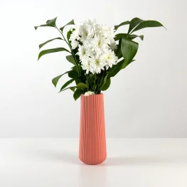 Фото ваза декоративная mvm dh-flowers-05 70х67х230мм коралловая (dh-flowers-05 coral)