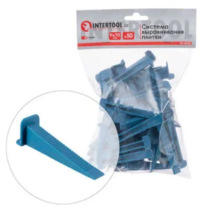 Система вирівнювання плитки Intertool клин 9х70мм 50шт (KT-4950)