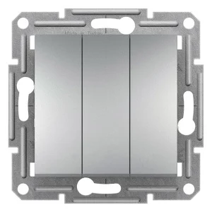 Вимикач триклавішний Schneider Asfora EPH2100161 алюміній