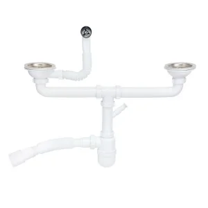Сифон подвійний Lidz WHI 60 08 E001 02 ECO (LK07)