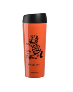 Фото термочашка ardesto coffee time zebra 0,45л оранжевая (ar2645dto)