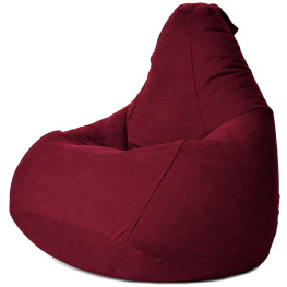 Фото кресло-мешок студия комфорта груша велюр стандарт+ бордовый (01525)