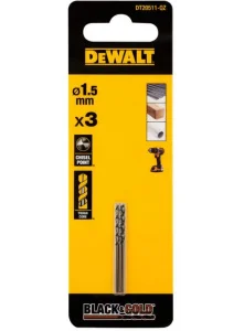 Набір свердл по металу DeWALT Bkack and Gold HSS-G 1,5x18x40мм 3шт (DT20511)