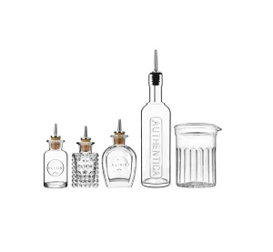 Набір Luigi Bormioli Mixology 4 пляшки з гейзером та стакан для змішування напоїв 0,5л (12324/01)