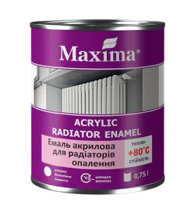 Эмаль акриловая Maxima для радиаторов отопления белая 0,75л
