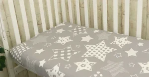 Простирадло на гумці Руно Grey star бязь 60x120см (918.114_Grey star)
