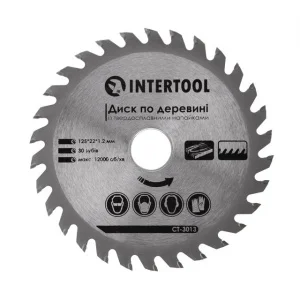 Круг пиляльний по дереву Intertool з твердосплавними напайками 125x22,2x1,4мм (CT-3013)