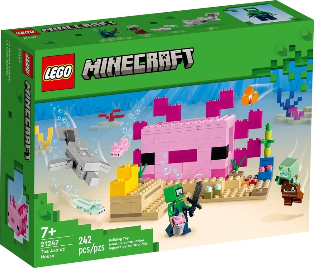 Конструктор Lego Minecraft Дім-Аксолотль 242 деталі (21247)