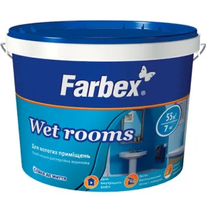 Фарба для вологих приміщень Farbex Wet Rooms біла 7кг