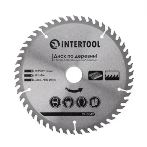 Круг пиляльний по дереву Intertool з твердосплавними напайками 190x30мм (CT-3042)