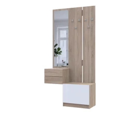 Фото прихожая doros сола 2и3 doros дуб сонома/белый дсп/зеркало 105х40х215 (42005148)