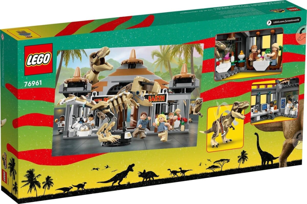 Конструктор Lego Jurassic Park Центр відвідувачів: Атака тиранозавра й раптора 693 деталі (76961)