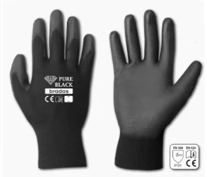 Рукавички захисні Bradas Pure Black поліуретан розмір 9 (RWPBC9)