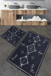 Фото набор ковриков для ванной chilai home antiguo füme 60x100+50x60см (ch_110024161)